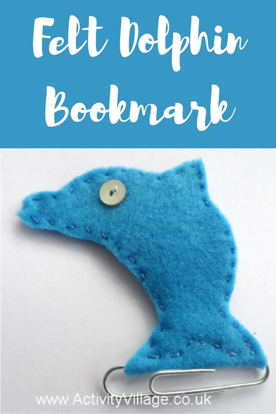 Easy DIY felt projects for kids - dolphin bookmark