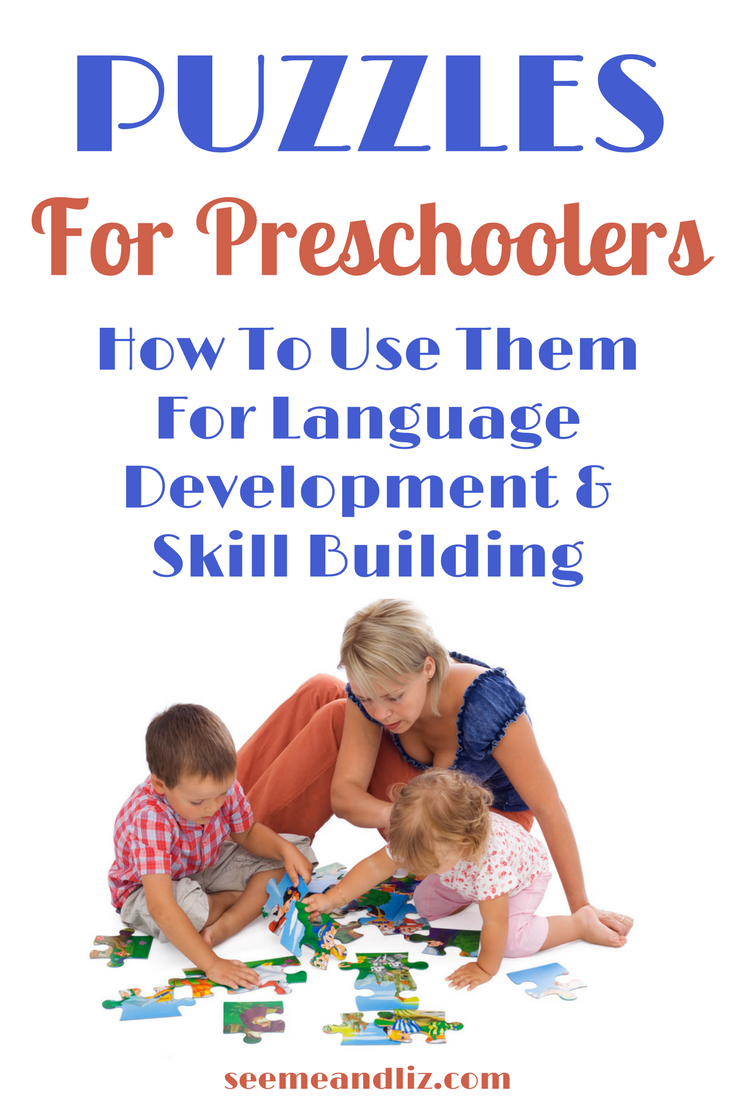 Preschool puzzle activities can be fun and seem like play. But so much learning can happen. Click to find out what skills your preschooler can learn! #puzzles #kidslearning #homeschooling